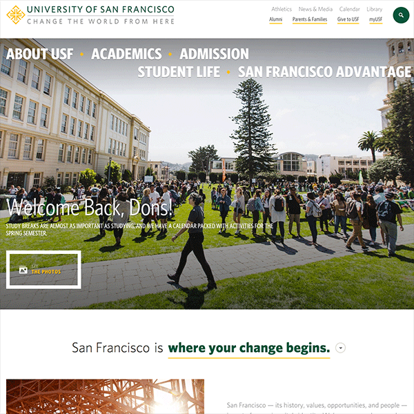 Drupal architecture and implementation for USFCA.EDU